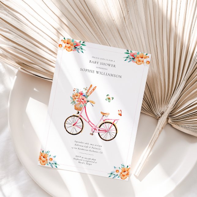 Invitación Baby Shower a la bicicleta vinícola ros (Subido por el creador)