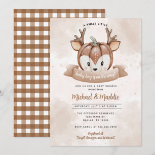 Invitación Baby Shower a la calabaza de venado de 