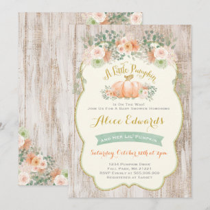 Invitación Baby Shower a la calabaza neutra de gén