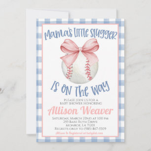 Invitación Baby Shower a la Coqueta de Béisbol
