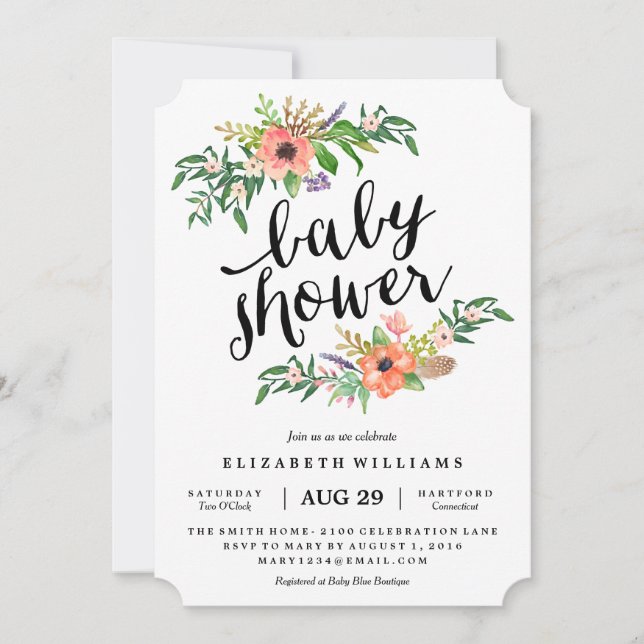 Invitación Baby Shower a la ducha más dulce (Anverso)