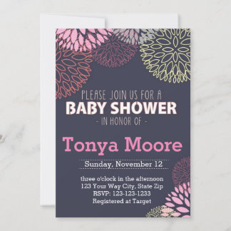 Invitación Baby Shower a la explosión de flores