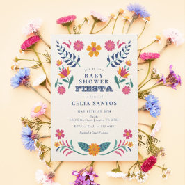 Invitación Baby Shower a la Fiesta Mexicana Rosa-A