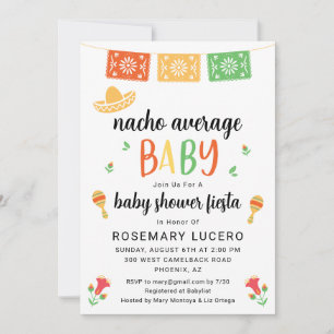 Invitación Baby Shower a la Fiesta Nacho Promedio 