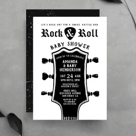 Invitación Baby Shower a la guitarra rock y Roll