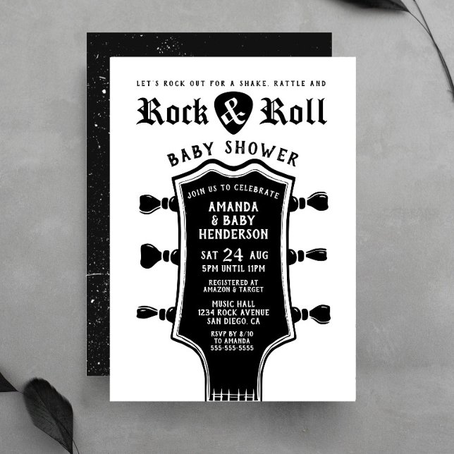 Invitación Baby Shower a la guitarra rock y Roll (Subido por el creador)