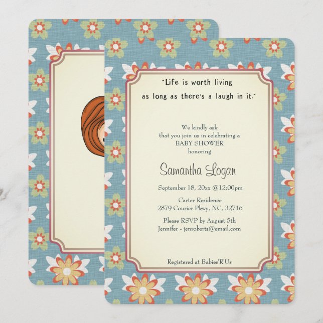 Invitación Baby Shower a la historia clásica de An (Anverso / Reverso)