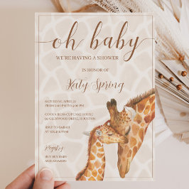 Invitación Baby Shower a la jirafa neutral de géne