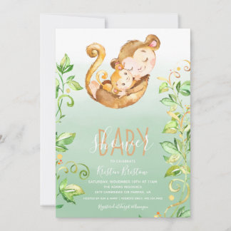 Invitación Baby Shower a la jungla de animales mon