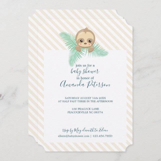 Invitación Baby Shower a la Leche Neutral para Beb (Anverso / Reverso)