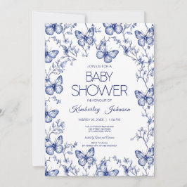 Invitación Baby Shower a la mariposa de la Chinois