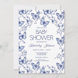 Invitación Baby Shower a la mariposa de la Chinois