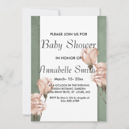 invitación Baby Shower a la moda de la vegetación