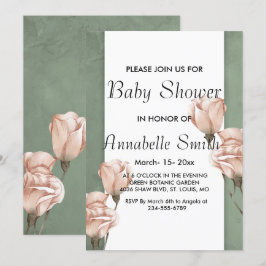 invitación Baby Shower a la moda de la vegetación