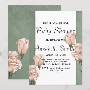 invitación Baby Shower a la moda de la vegetación