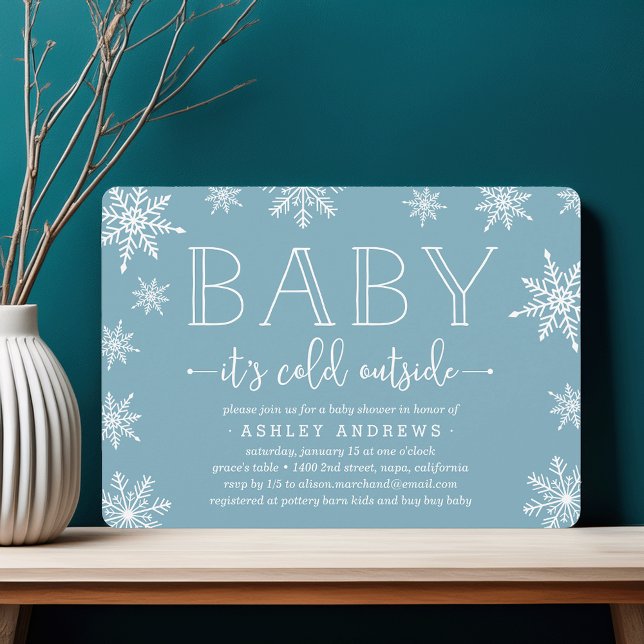 Invitación Baby Shower a la nevada de invierno | A (Subido por el creador)