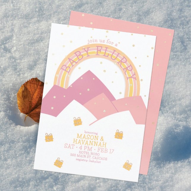 Invitación Baby Shower a la nieve con espuma rosa  (Subido por el creador)