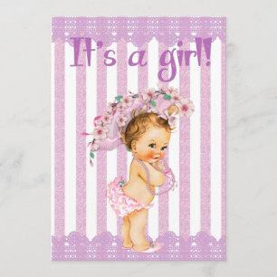 Invitación Baby Shower a la pequeña princesa morad