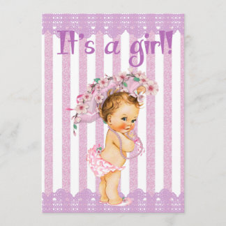 Invitación Baby Shower a la pequeña princesa morad