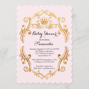 Invitación Baby Shower a la pequeña princesa vinta