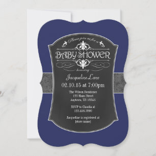 Invitación Baby Shower a la pizarra de cartón gris