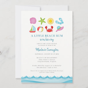 Invitación Baby Shower a la playa de verano modern