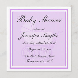 Invitación Baby Shower a la portadora Purple Baby