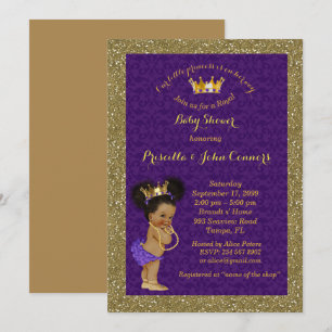 Invitación Baby Shower a la princesa africana pequ