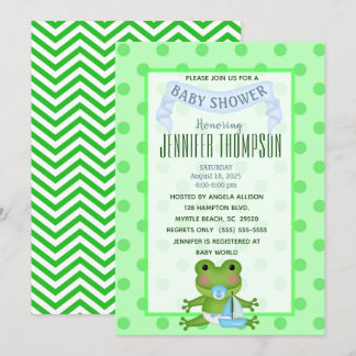 Invitación Baby Shower a la rana de vela