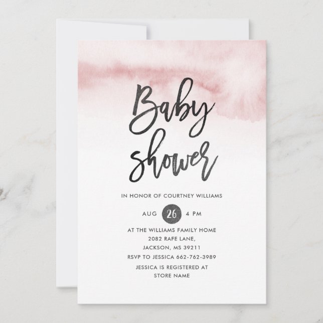 Invitación Baby Shower a la secuencia de comandos  (Anverso)