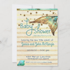 Invitación Baby Shower a la sirena de playa Fantas