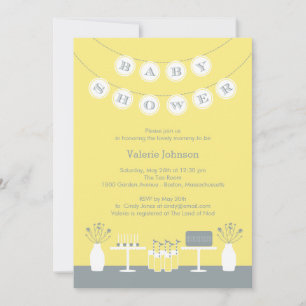 Invitación Baby Shower a la tabla dulce - Amarillo