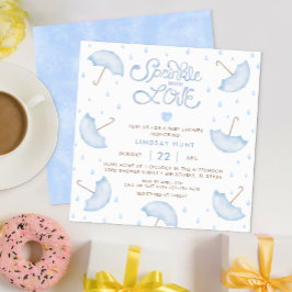 Invitación Baby Shower a la tipografía azul modern