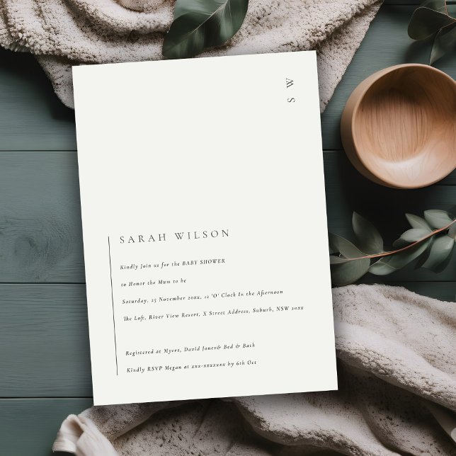 Invitación Baby Shower a la tipografía blanca míni (Subido por el creador)