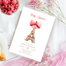 Invitación Baby Shower a la Torre Eiffel de París