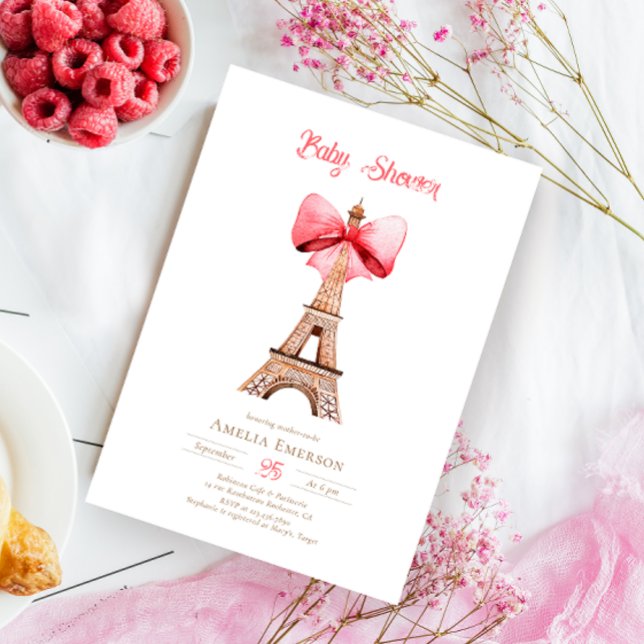 Invitación Baby Shower a la Torre Eiffel de París (Subido por el creador)
