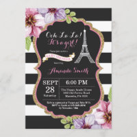 Invitación Baby Shower a la Torre Eiffel Francesa 