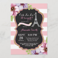 Invitación Baby Shower a la Torre Eiffel Francesa 