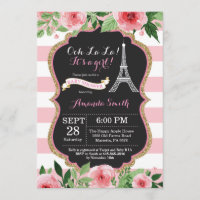 Invitación Baby Shower a la Torre Eiffel Francesa 
