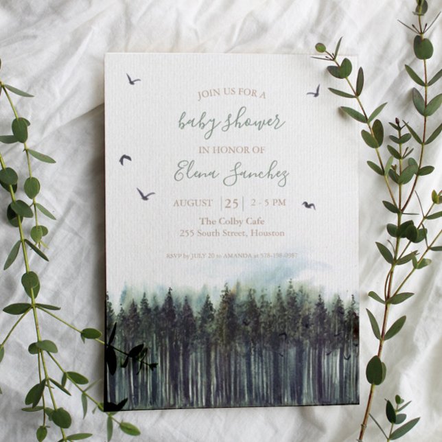 Invitación Baby Shower a la vegetación forestal (Subido por el creador)
