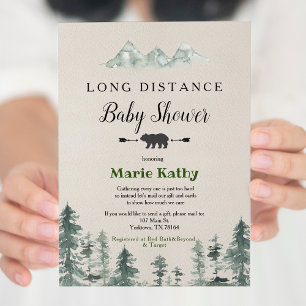 Invitación Baby Shower a larga distancia de aventu