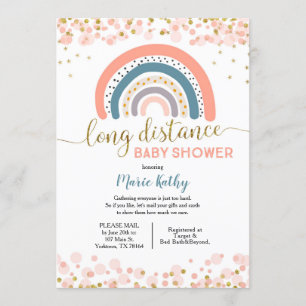 Invitación Baby Shower a larga distancia del arco