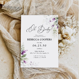 Invitación Baby Shower a Lavanda de color púrpura