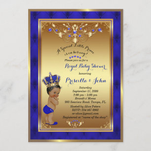 Invitación Baby Shower a Little Prince, Royal Blue
