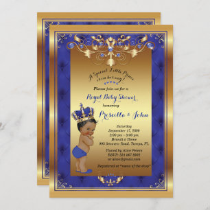 Invitación Baby Shower a Little Prince, Royal Blue