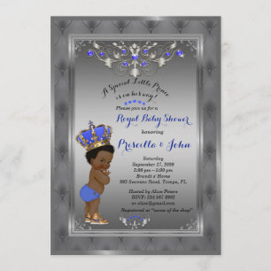 Invitación Baby Shower a Little Prince, Royal SILV