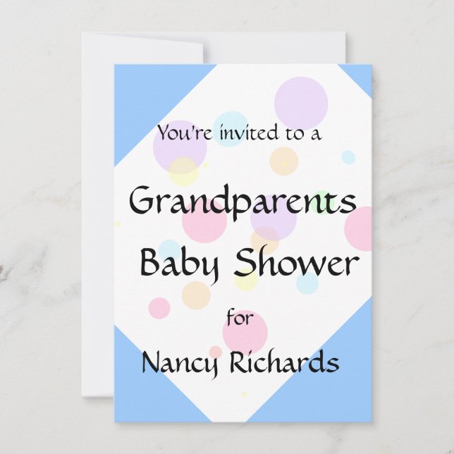 Invitación Baby Shower a los abuelos - Niño (Anverso)