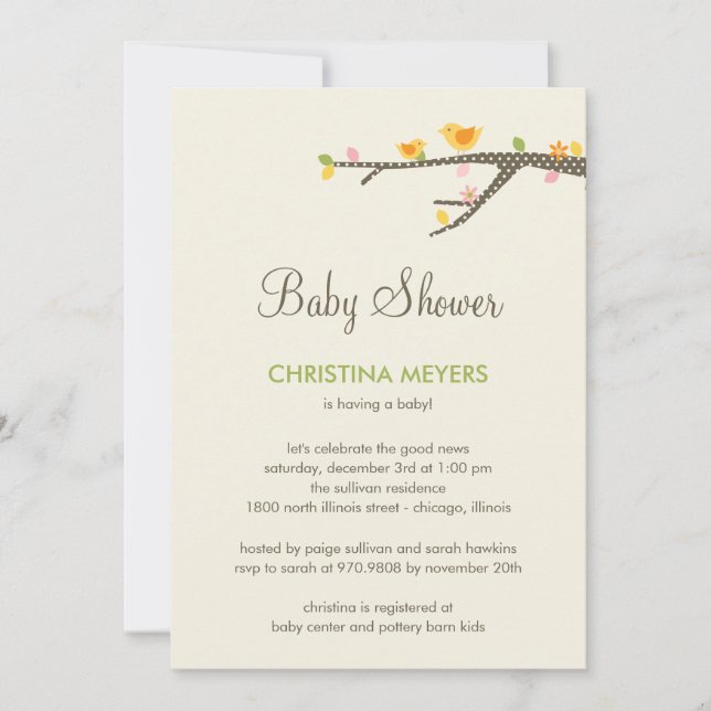 Invitación Baby Shower a los dulces (Anverso)