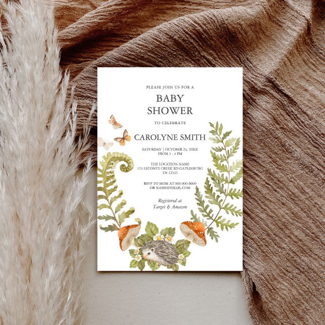 Invitación Baby Shower a los hongos del bosque (Subido por el creador)