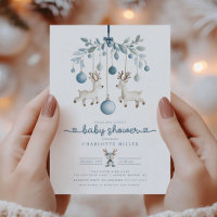 Invitación Baby Shower a los renos de invierno